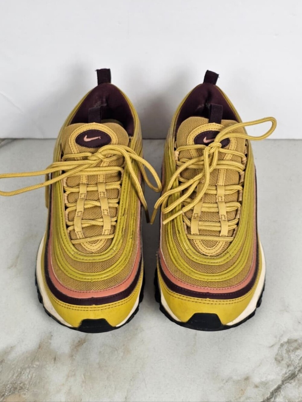 Nike Women's Air Max 97 Running Sneakers Mustard Yellow, Sz 7 - Picture 9 of 12